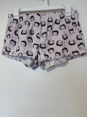 Betty Boop Pink Striped Sleep Shorts with Character Print